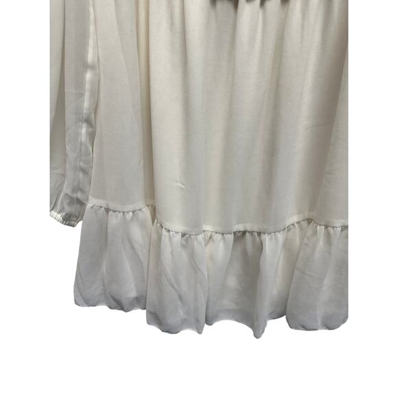 Wilfred Aritzia Soiree Cream Cropped Top XL Long Puff Sleeve Smocked - Picture 2 of 11